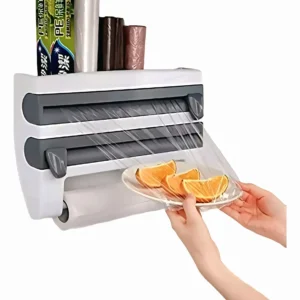 Dispensador de Cocina 4 en 1 de Pared | Organizador Porta Rollos para Papel Aluminio,