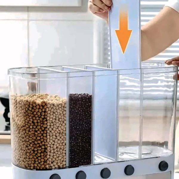 Dispensador de Granos y Cereales 5 en 1 de Pared | Organizador de Alimentos con 5 Divisiones y Dosificador - Image 3