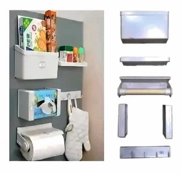 Organizador de Nevera Magnético 5 en 1: Orden Inteligente y moderno para tu Cocina