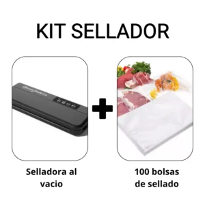 Kit Selladora al Vacío de Alimentos + 100 Bolsas - Máquina Empacadora Doméstica